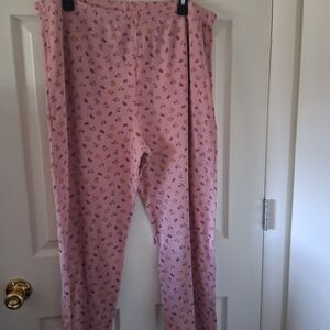 Women's Pink Floral Sleep Pajama Pants